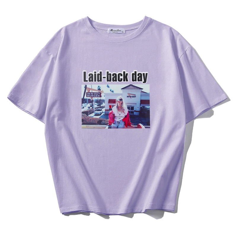new 2019 summer fashion Women tops tees t-shirts short sleeve Casual tunic basic shirt t print 100% cotton blue | Женская одежда