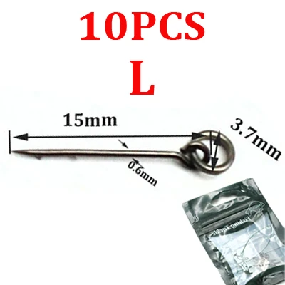 10PCS-Size L 10 шт., аксессуары для ловли карпа, шпильки для волос, Chod, Zig Rig, D-Rig, Клеммная снасть, держатель для приманки, винтовые рыболовные снасти для ловли карпа - Цвет: 10PCS-Size L