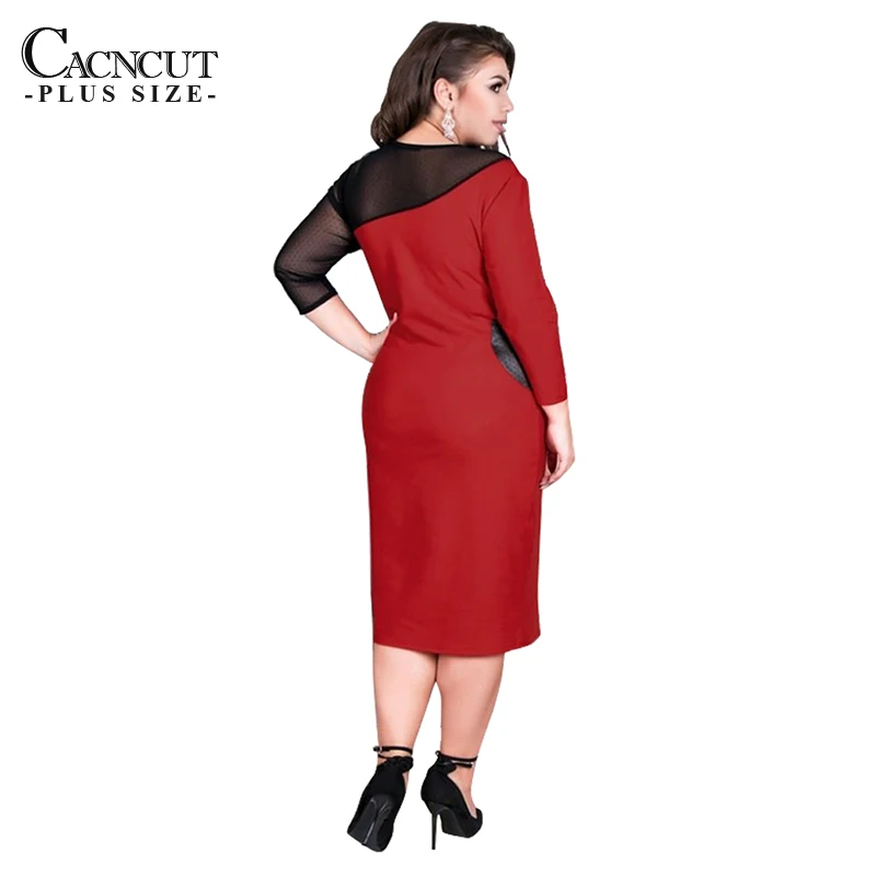 CACNCUT 5XL летнее искусственное весеннее повседневное Сетчатое платье 6XL 2019 большие