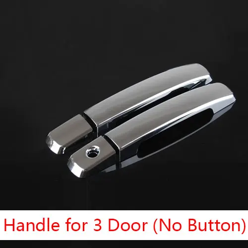 for 3 Door No Button Для peugeot 108 аксессуары хромированный обод хромированный Стайлинг дверные ручки Крышка наклейка наружное украшение автомобильный Стайлинг - Цвет: for 3 Door No Button