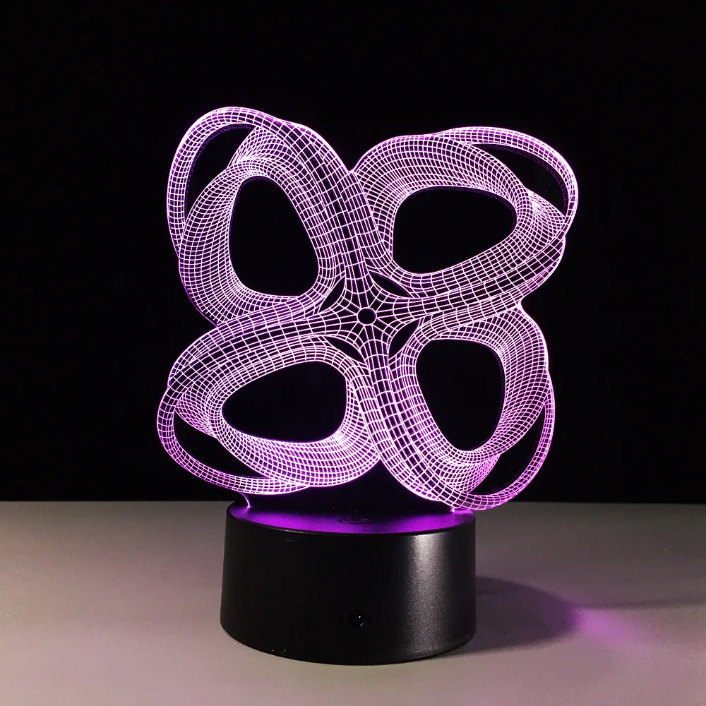 3D абстрактная графика креативная иллюзия Лампа светодиодный ночсветильник
