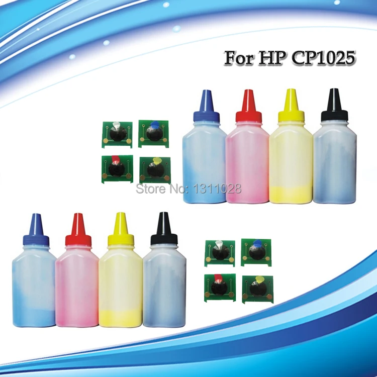 2 полных комплекта 8 тонер 45 г * 4 + чипов используемые для HP CP1025 CE310A CE311A CE312A CE313A