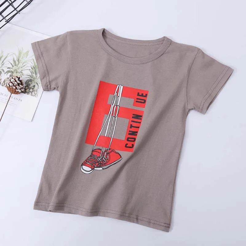 Летняя футболка для девочек рубашка с принтом детей одежда мальчиков детские