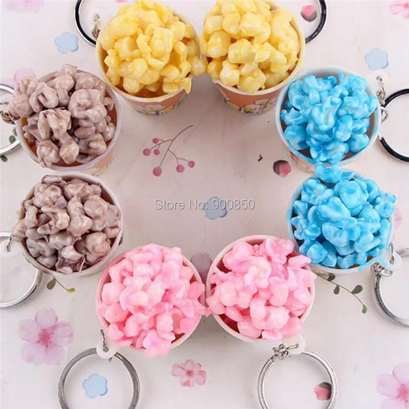 1 шт. брелок из сплава с имитацией пищи попкорна модельный мультяшный