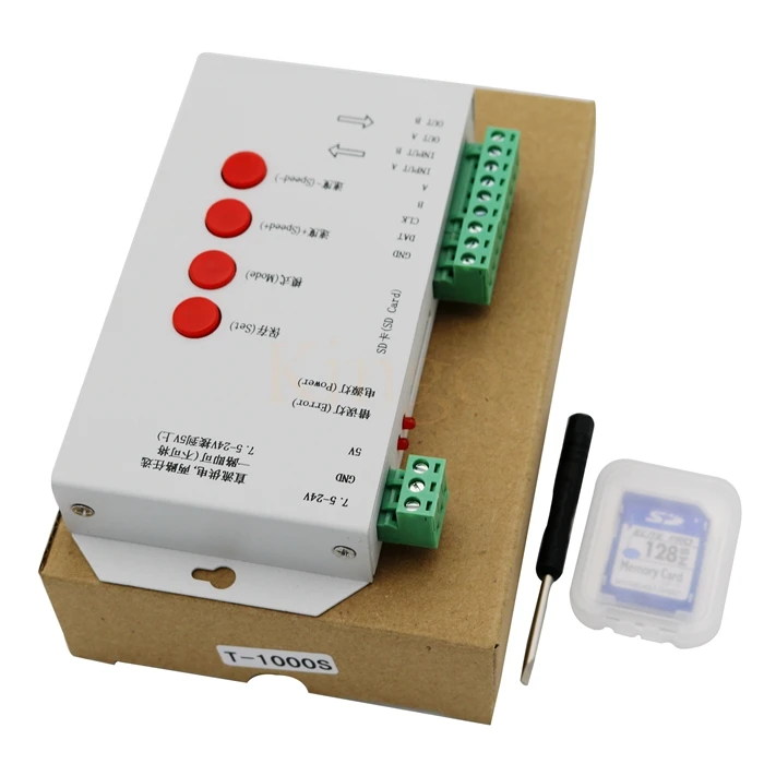 Хорошее качество T1000S sd-карта WS2801 WS2811 WS2812B LPD6803 LED 2048 пикселей контроллер DC5 ~ 24V T-1000S