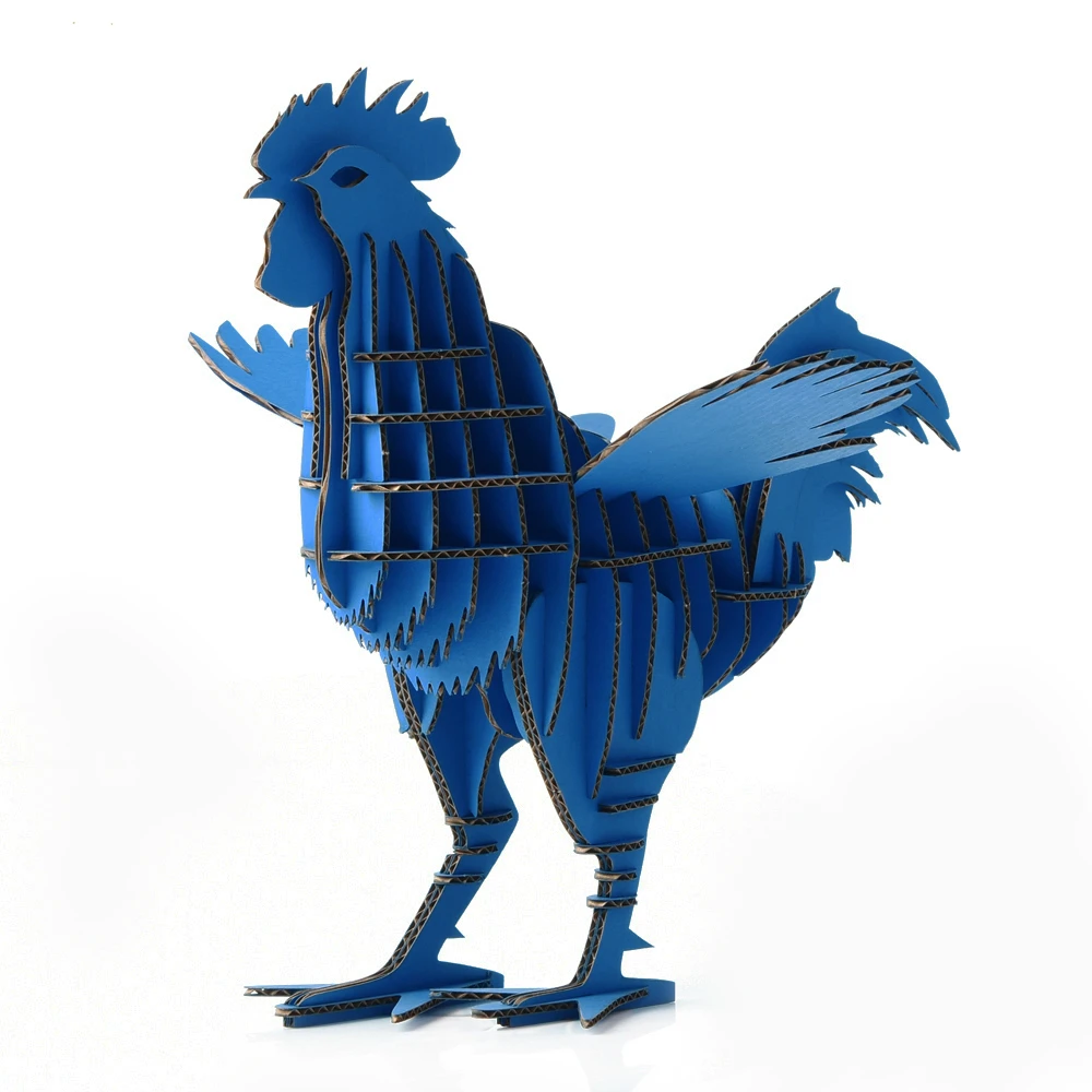 3d Puzzle Rooster New Year Gifts Cute Kids Craft Paper Model DIY Art Cardboard Animal Chicken Toys Children Educational Game | Игрушки и