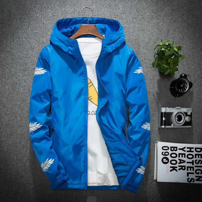 2019 New Fashion Slim Fit Young Men winter Hooded Jacket thin Jackets Casual Windbreaker 5 Colors s-2XL | Мужская одежда