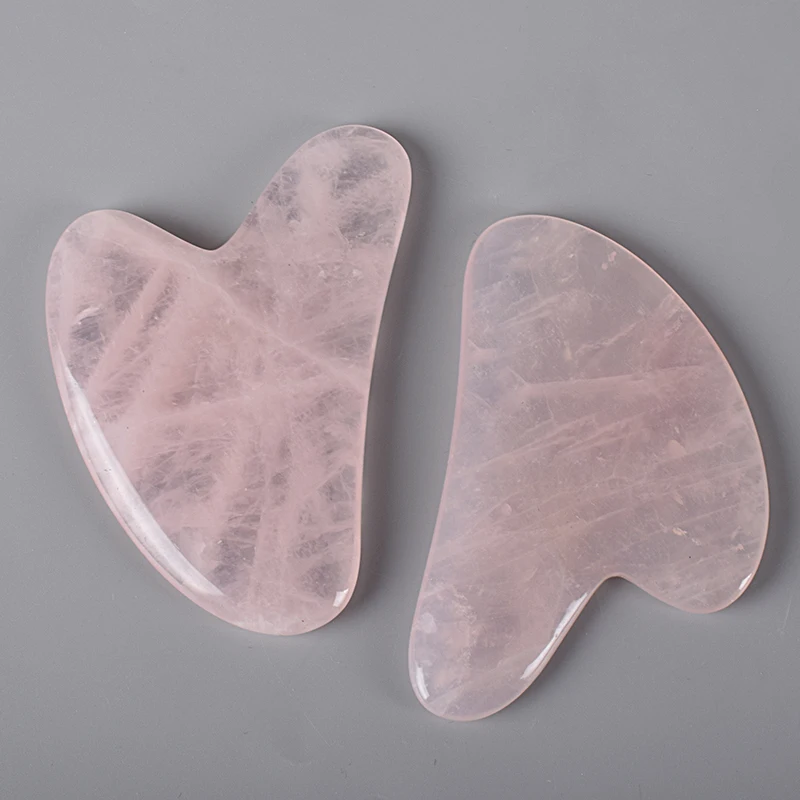 Инструмент для ухода за лицом гуаша из розового кварца массажер лица шеи макияжа