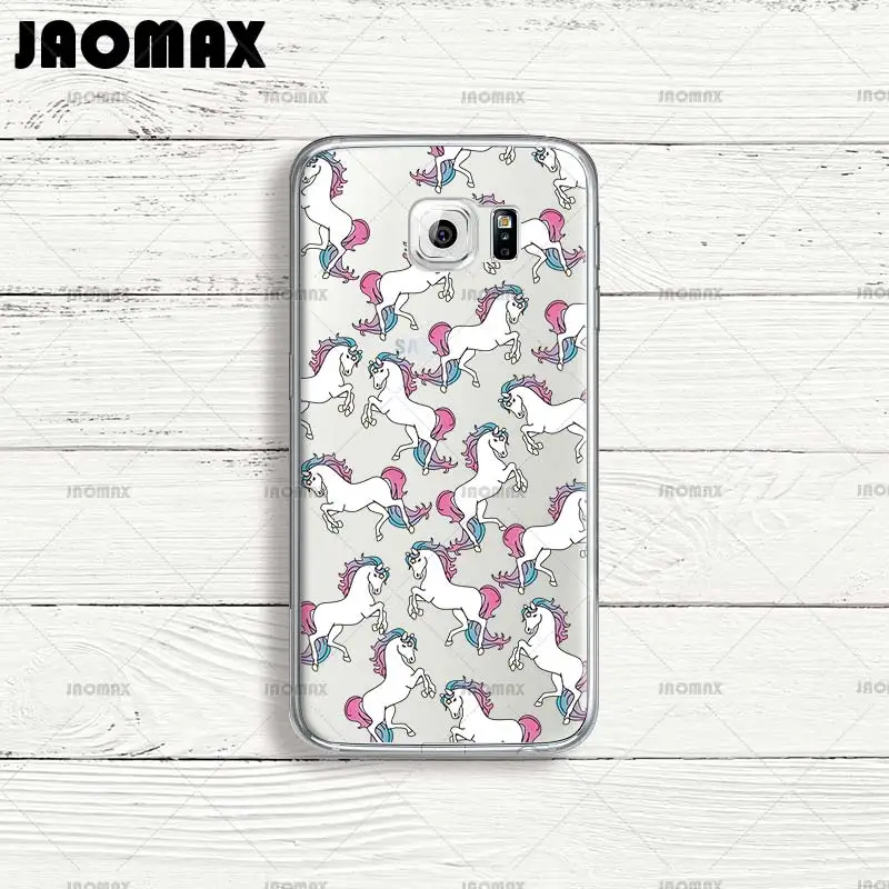 Jaomax Cartoon Unicorn Case For Samsung Galaxy Note 8 S6 S7 Egde S8 Plus A3 A5 J3 J5 J7 Transparent Silicone TPU Phone Bag Cases | Мобильные