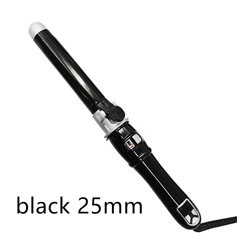 black 25mm Автоматическая бигуди для завивки волос титановый щипцы для завивки профессиональная палочка для завивки волнистые Инструменты для укладки волос с длинным клипером 25 мм - Цвет: black 25mm
