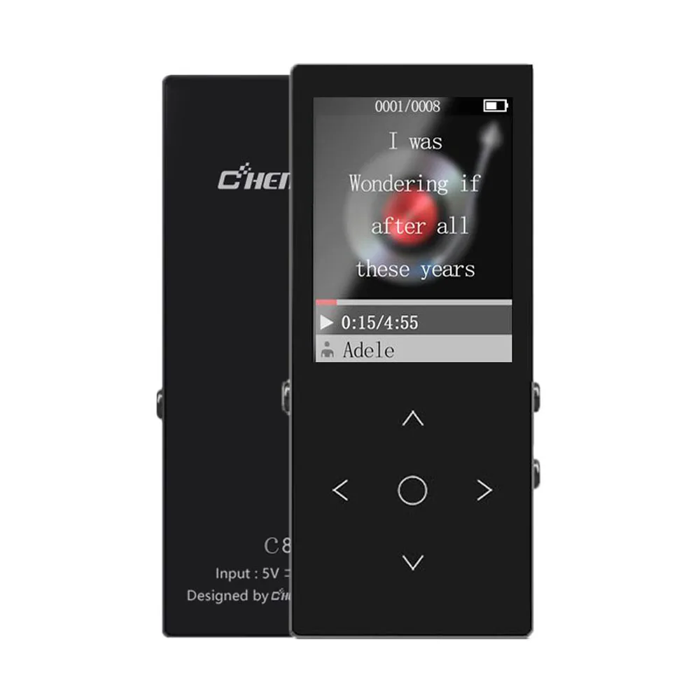 C8-MP3-Black 16 Гб MP4 плеер с Bluetooth 1,8 дюймов HD экран сенсорная кнопка MP3 плеер без потерь HiFi звук аудио музыкальный плеер с fm-радио - Цвет: C8-MP3-Black