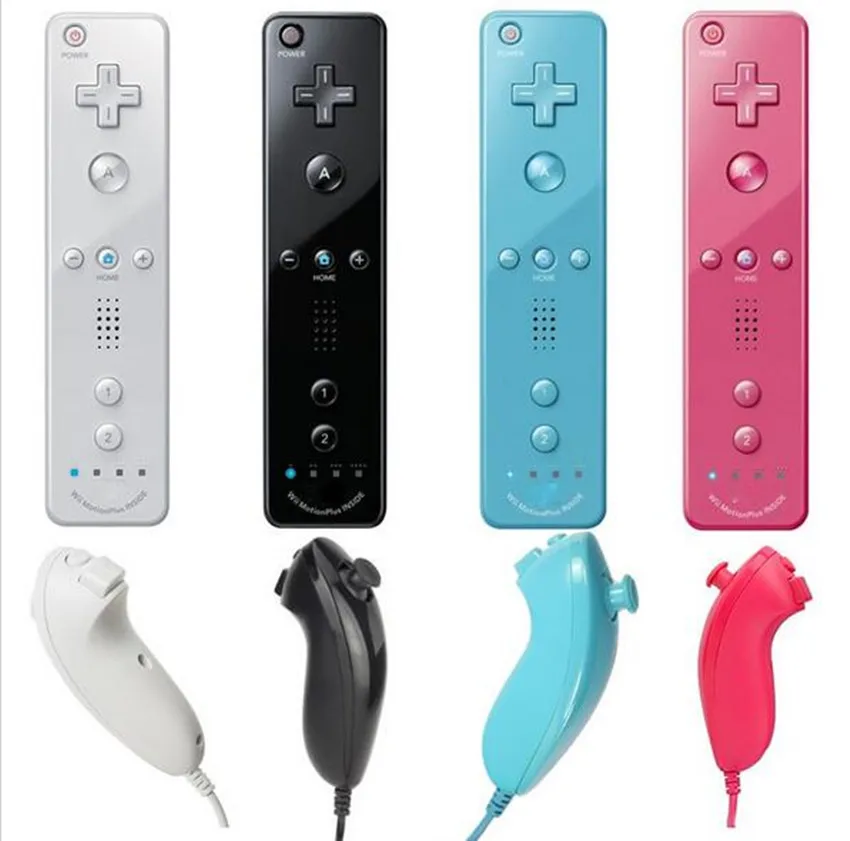 2 в 1 пульт дистанционного управления Встроенный Motion Plus + нунчаки для nintendo wii