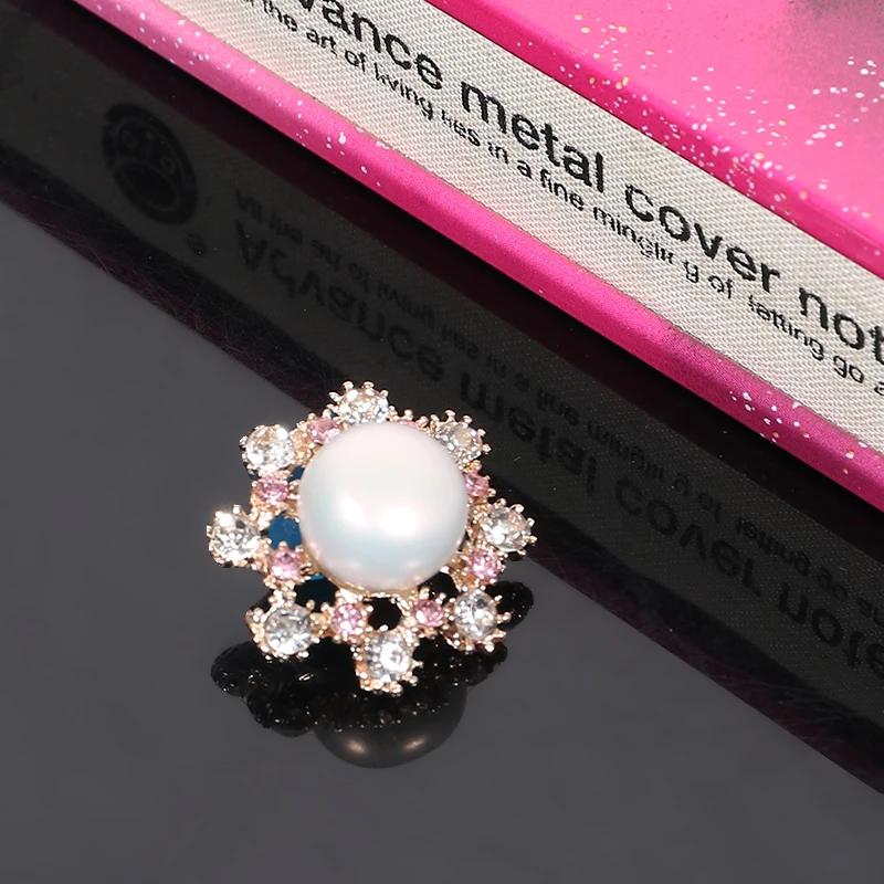 Engood 60Pcs Pink Rhinestone Big Pearl center Flower Buttons for DIY hair accessories and wedding decoration RM46 | Дом и сад