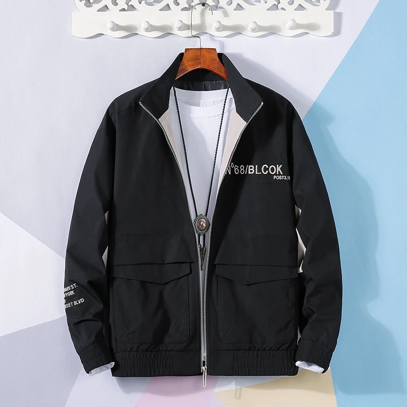 

EPacket доставка весенне-летние пальто Мужская модная бейсбольная куртка черный хаки желтый Размер M-3XL