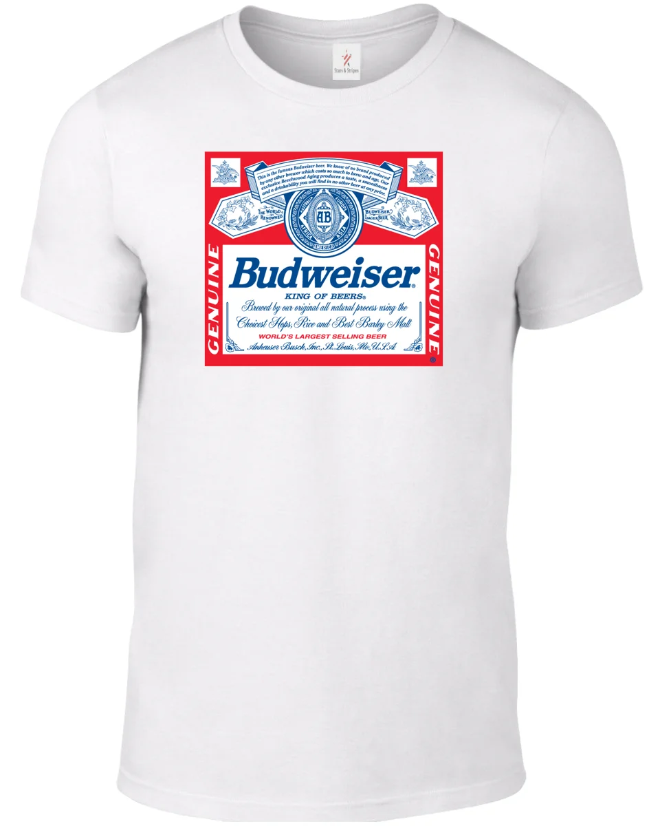 BUDWEISER футболка напитки сигареты велосипеды плюс размеры F & D 3 2019 модная 100% хлопок