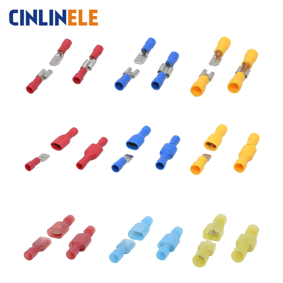 100 шт. 50 набор проводов электрический соединитель Мужской Женский обжимной