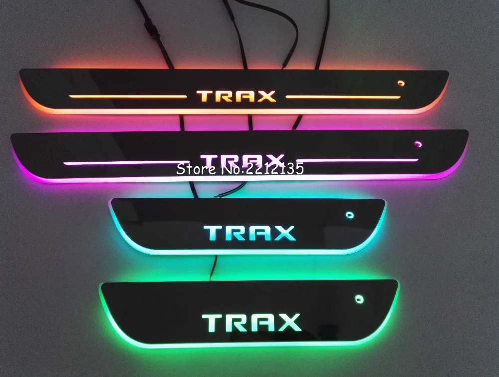 

FREE SHIPPING 7 Colors LED Door Sill Plate For Chevrolet TRAX 2014-2017 Car LED Moving Accessories Welcome Pedal Running board