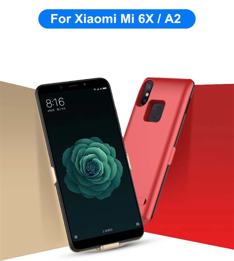 6800 мАч внешняя крышка банка питания для Xiaomi Mi 6X Портативный Задний зажим батарея зарядное устройство чехол для Xiaomi Mi A2 резервный аккумулятор чехол