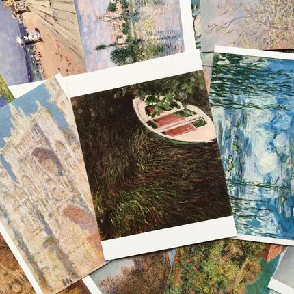 Художественная открытка: река сена от Моне эстетические риверсайдские пейзажи