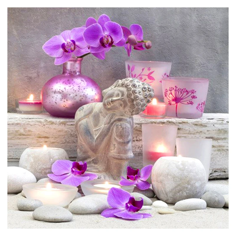 

Buddha orchid sewing 3D full square Diy diamond painting cross stitch pattern mosaic diamond embroidery