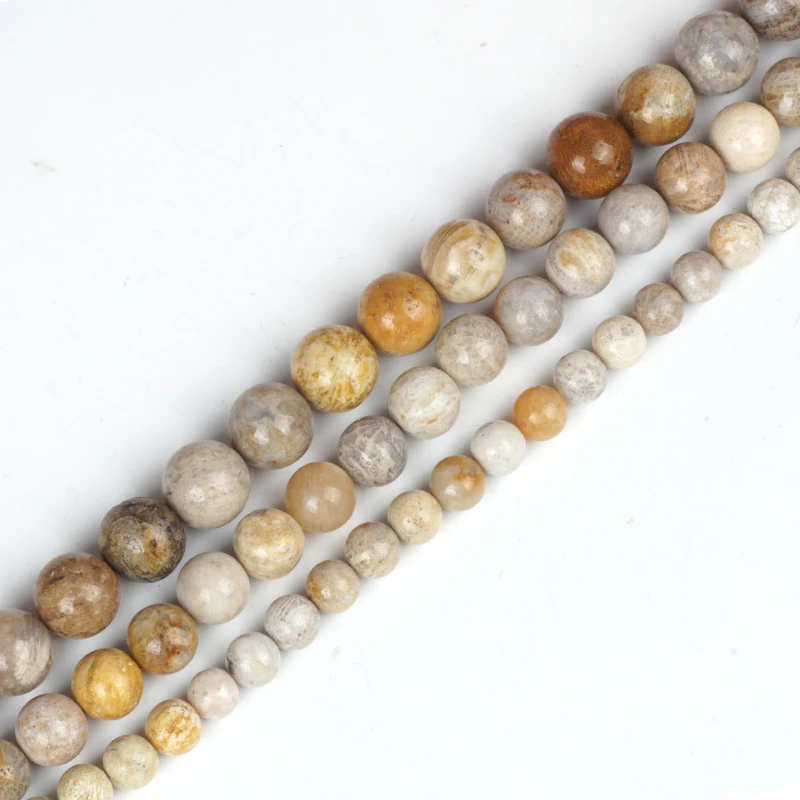 Круглые объемные камни из натуральной хризантем бисер коралловых окаменелостей