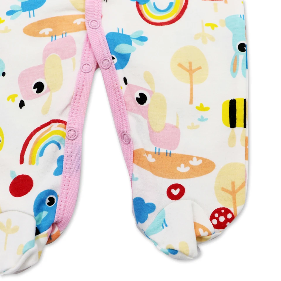 Комбинезоны для новорожденных комбинезон с цветочным рисунком Детские ползунки