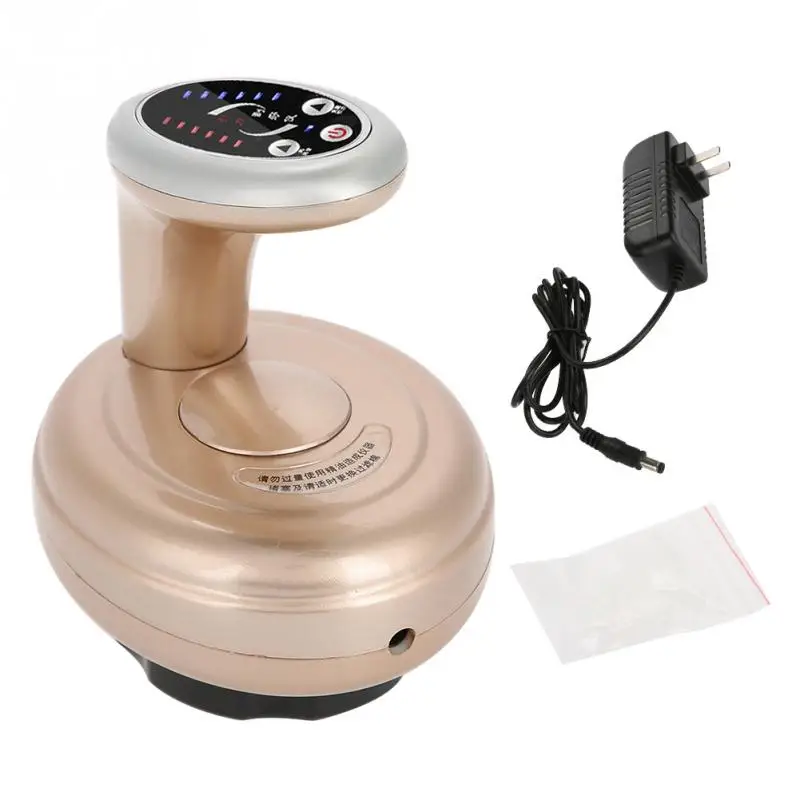 EMS отрицательный Давление Массажер Отопление Вибрации магнитотерапия Электрический тело выскабливание банки Лимфодренажный аппарат Наборы - Цвет: Золотой