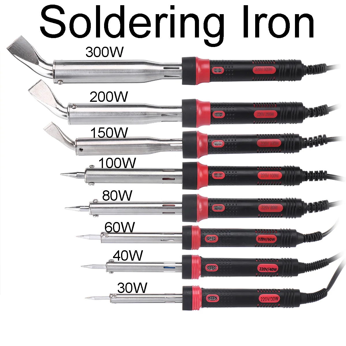 220V 300W Electric Soldering Irons With LED Light Welding Solder Fast Heating Pencil for Jewelry DIY Welding Tips Repair Tool