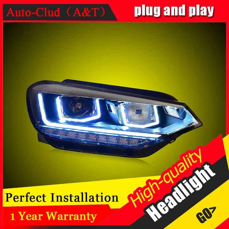Автомобильный Clud автомобильный Стайлинг для VW Touran фары 2016 передняя фара led DRL