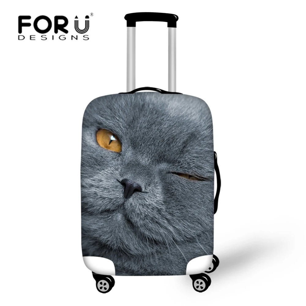 FORUDESIGNS/милый чехол для багажа с принтом кошки собаки для 18-32 чемодана для багажника, эластичные пылезащитные дорожные аксессуары s m l xl