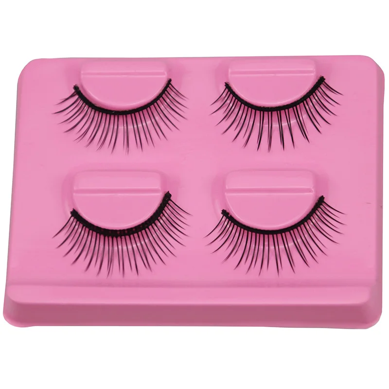 2 пары накладных ресниц типа натуральные длинные черные терьерские накладные