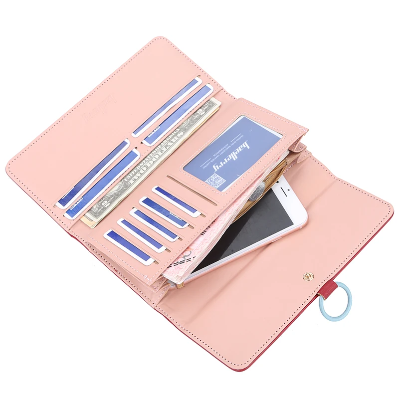 Женский кошелек Длинный маленький складной из искусственной кожи для монет