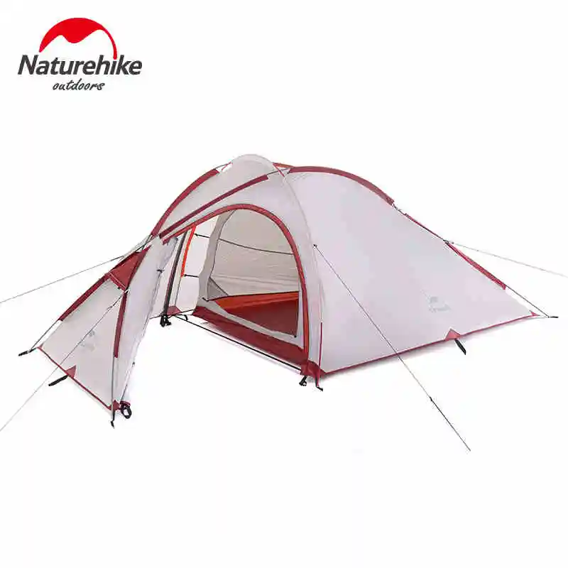Палатка Naturehike Hiby туристическая нейлоновая, на 4 человек, 20D 40D, водонепроницаемая, двухсторонняя, открытая, одна комната и один зал, уличная, pu3000мм