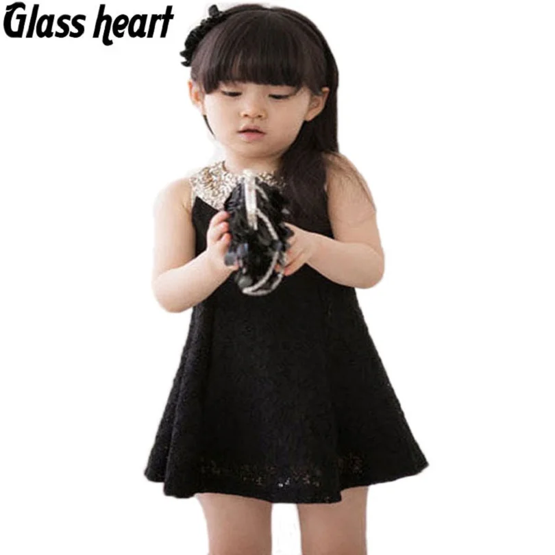 Lace Deguisement Fille Enfant Girl Dress Kids Clothes Summer Sequin Collar Baby Party Evening Jurken Children Clothing | Детская одежда