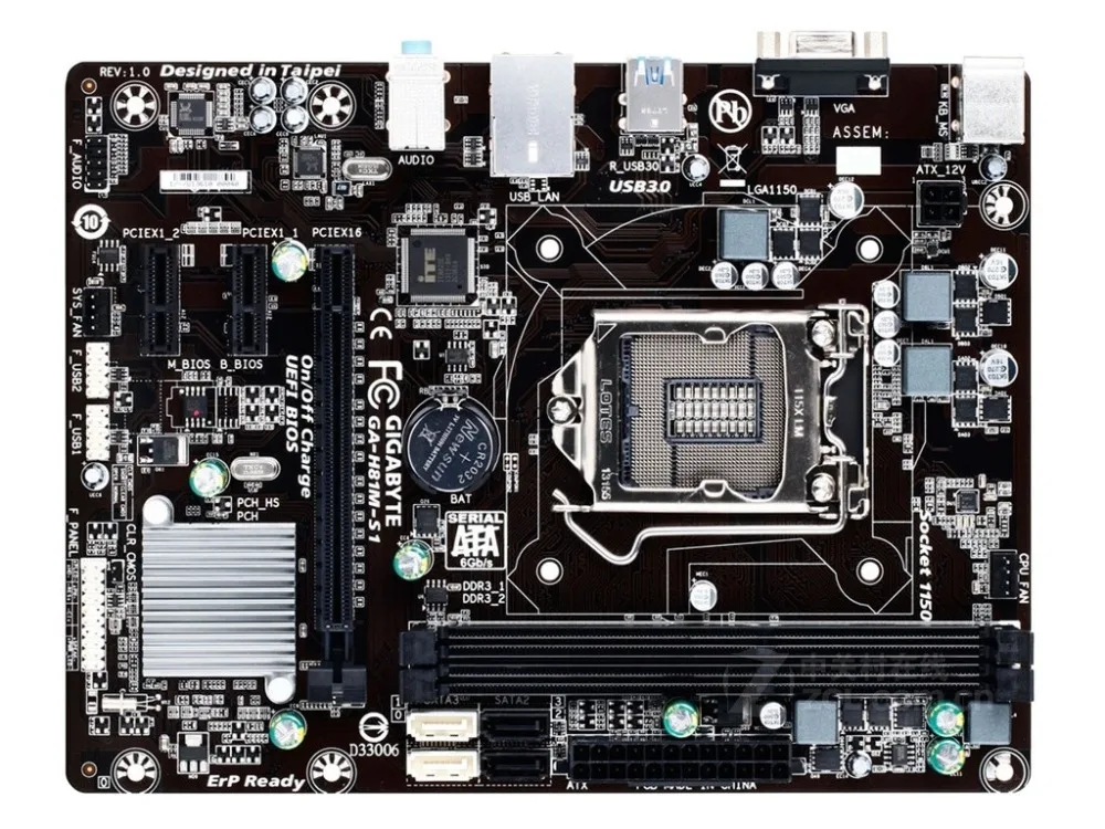 

NEW,GIGABYTE GA-H81M-S1 Desktop Motherboard H81 LGA 1150 i3 i5 i7 DDR3 16G