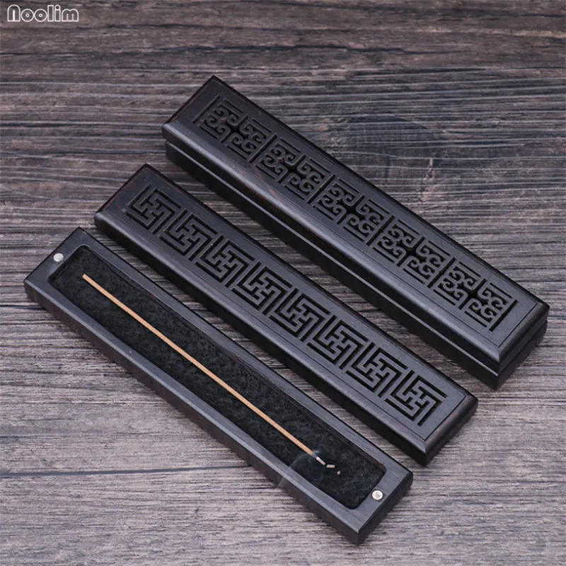 Деревянная горелка для благовоний из чёрного дерева резная дырочка держатель