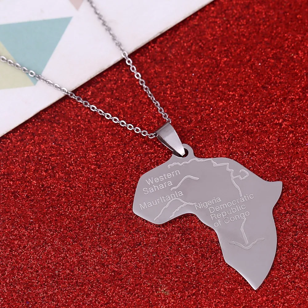 Ожерелье с подвеской в виде карты Африки Конго Нигерии женское украшение