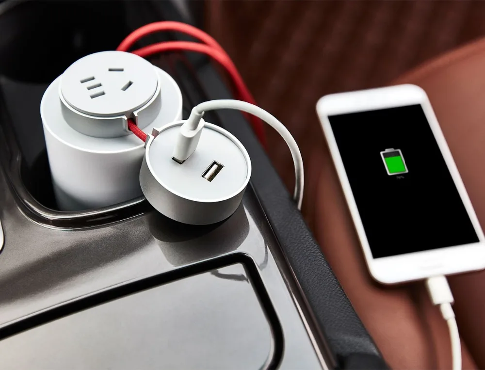 Original Xiaomi Mijia 100W Portable Car Power Inverter Converter DC 12V to AC 220V-240V with 5V/2.4A Dual USB Ports Charg | Автомобили и