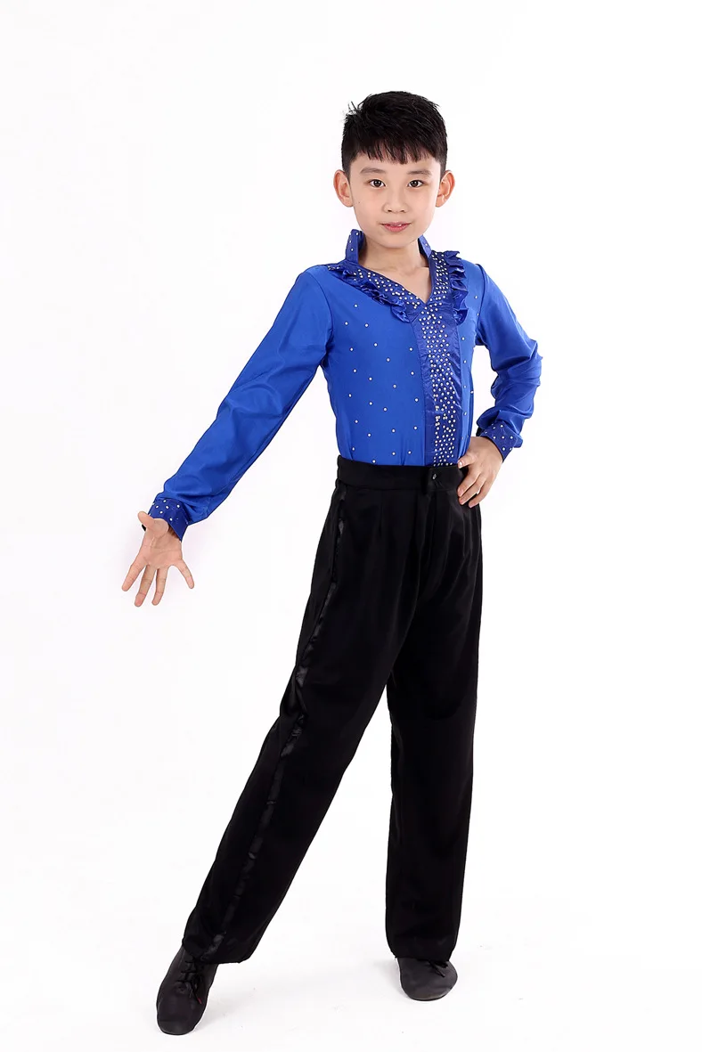 Новый костюм для латинских танцев мальчиков синий зеленый красный Бальных и