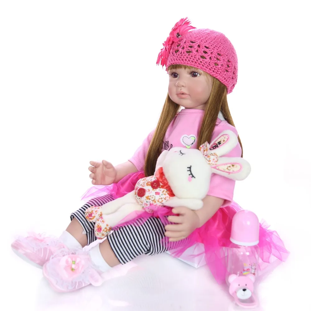 KEIUMI прекрасный Reborn Baby Menina 24 ''Реалистичная принцесса мягкий силиконовый Reborn Baby Dolls 60 см DIY игрушка для детей роскошные наборы подарок
