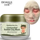 BIOAQUA черная поросенок газированная пузырчатая маска для лица глиняная маска для лица глубокая пора Очищающая Отбеливающая увлажняющая маска для кожи против старения уход за кожей