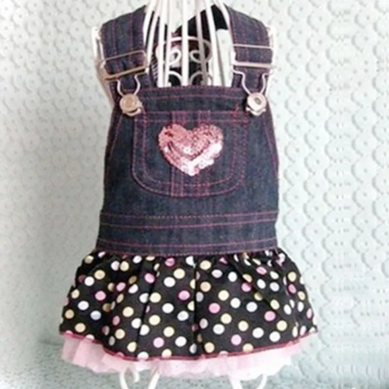 Джинсовое пальто для собак осенняя джинсовая куртка одежда с юбкой кошек и