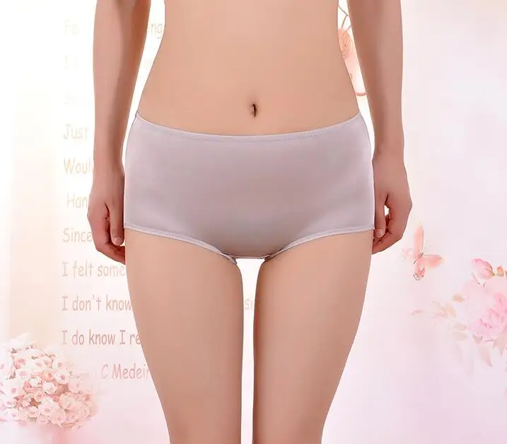 4 pack 100% Silk Knit Women's Thin Type High Waist Underwear Briefs Lingerie M L XL SG006