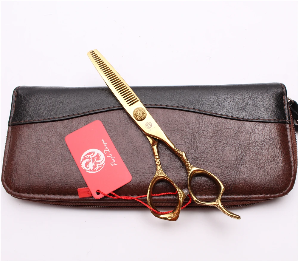 6 inch 17.5cm Professional 440C Gold Color Cutting Scissors Thinning Shears Hairdressing Hair | Красота и здоровье