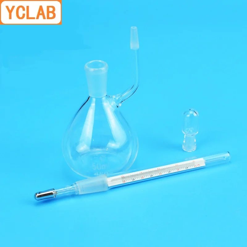 Особая гравитационная бутылка YCLAB 25 мл с термометром для ртути прозрачная