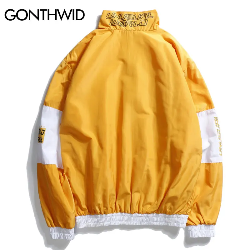 Мужская повседневная куртка GONTHWID лоскутный пуловер с воротником стойкой на
