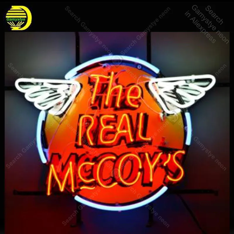 Настоящая неоновая вывеска Mccoy стеклянная трубка лампочка иконы светильник для