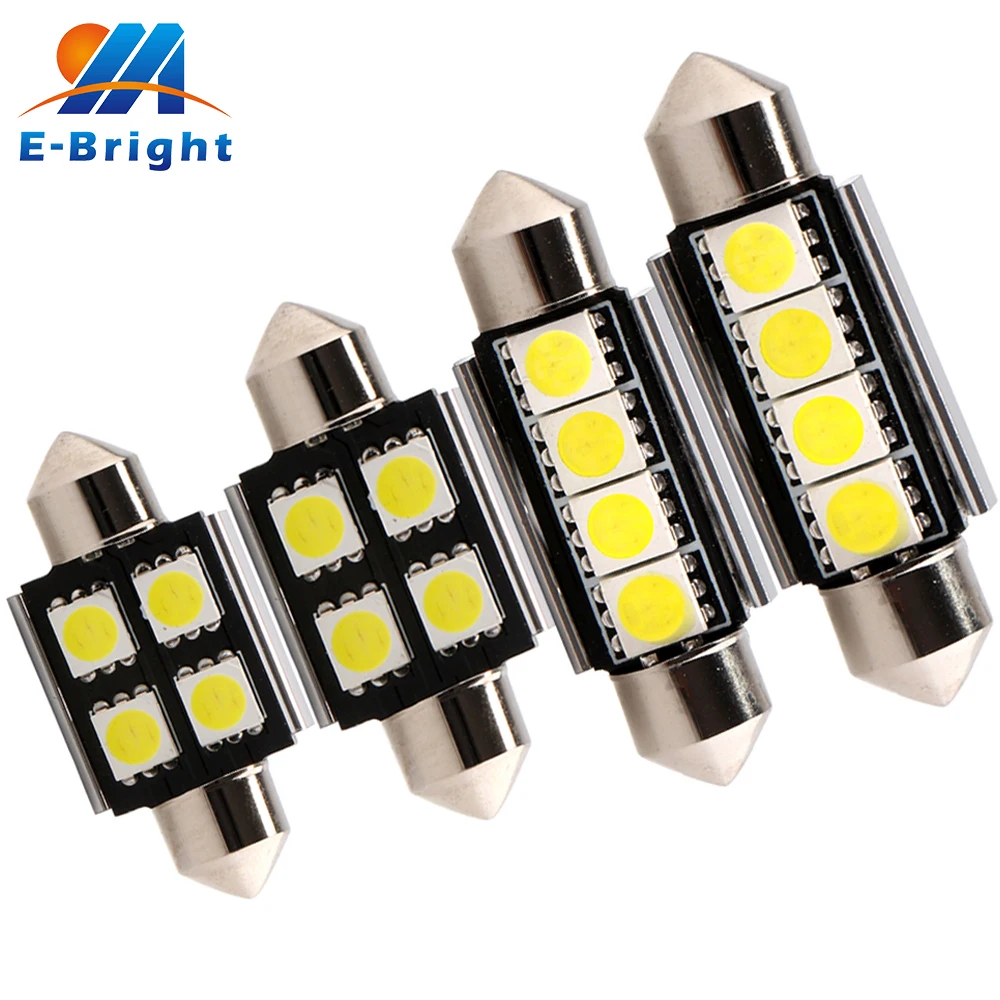 YM E Bright 4 200 шт 31 мм 36 39 42 C5W Festoon 5050 SMD Canbus безошибочная Автомобильная внутренняя