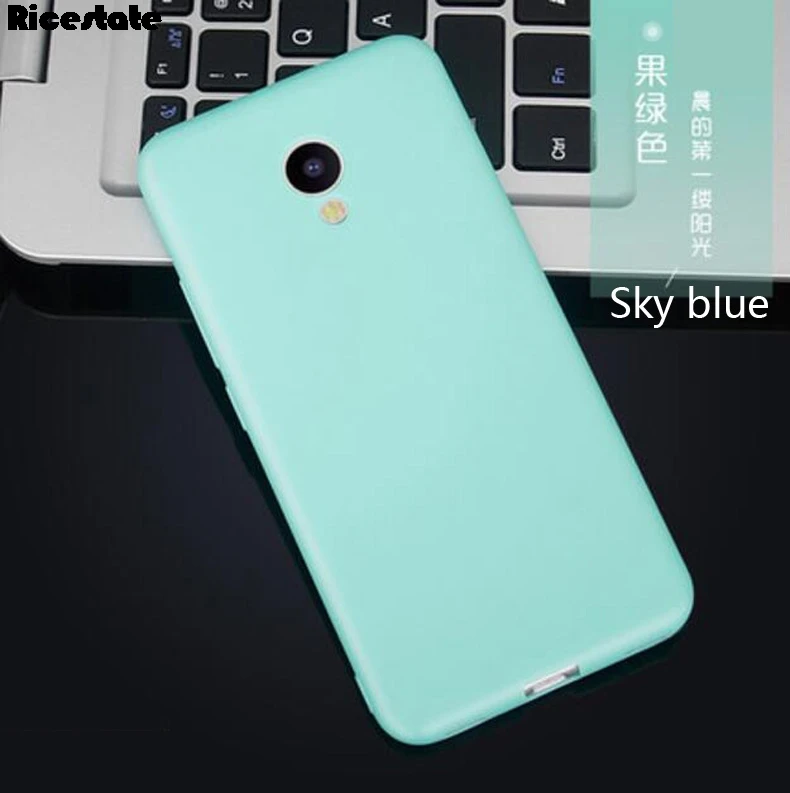 Небесно-голубой Ricestate Meizu матовый мягкий чехол для Meizu M3 M3S M5C M5 S M5S M6 Примечание M6S PRO 6 7 Plus U10 U20 Задний защитный силиконовый чехол - Цвет: Небесно-голубой