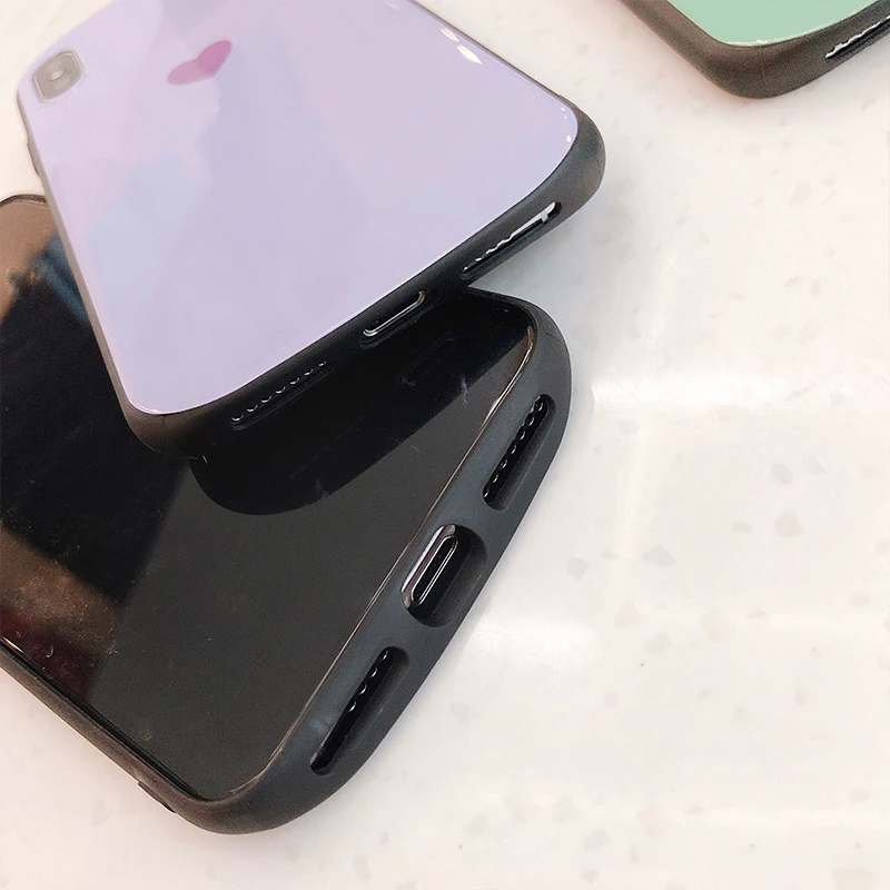 Glam чехол для телефона простой милый чехол для телефона с сердечком для iPhone XS Max XR XS X 8plus 8 7plus 7 6 S/6 Plus мягкая задняя крышка из ТПУ
